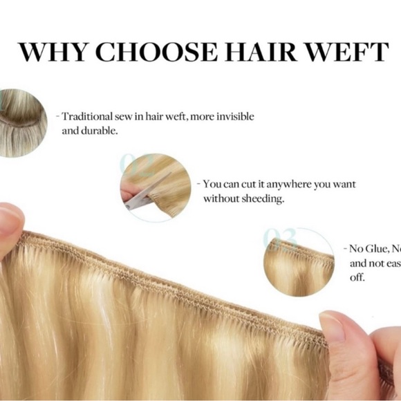 NWOT-23” Real Hair Weft Extensions - Picture 3 of 4